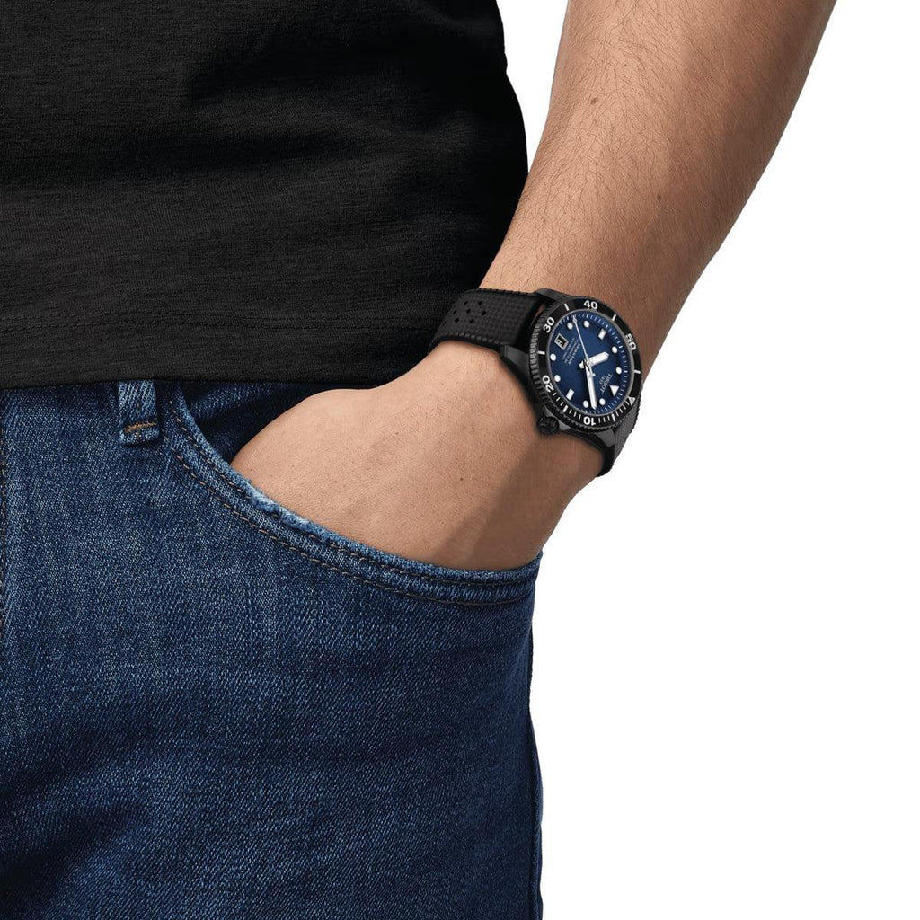 TISSOT SEASTAR 1000 POWERMATIC 80 40MM MED GUMMIREM - Herreur - T1208073704100
