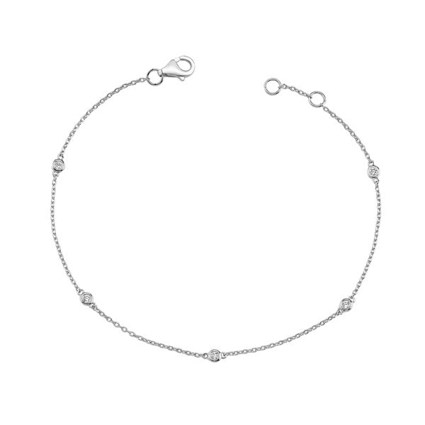 Nuran Zoe Bracelet – 14 Karat White Gold & 5 Diamonds 