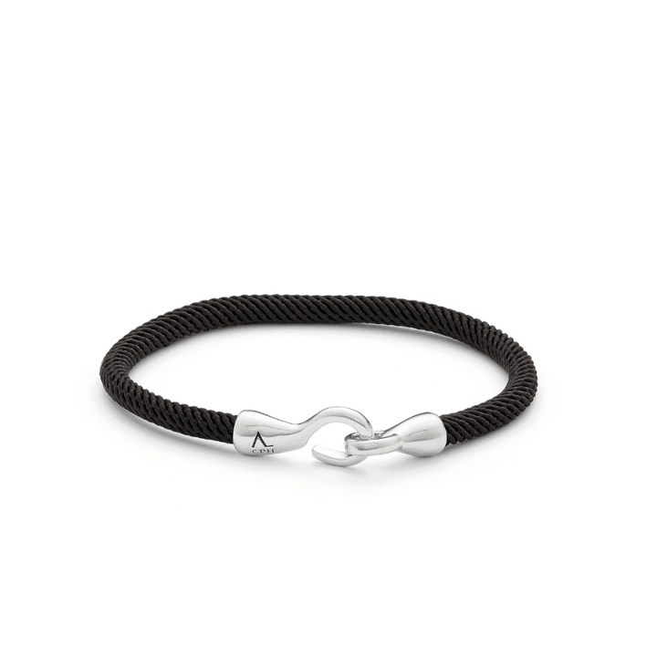 Alexander Lynggaard Bracelet Maritime Black with black braided string and silver-coloured clasp, Model L00094-001-1.