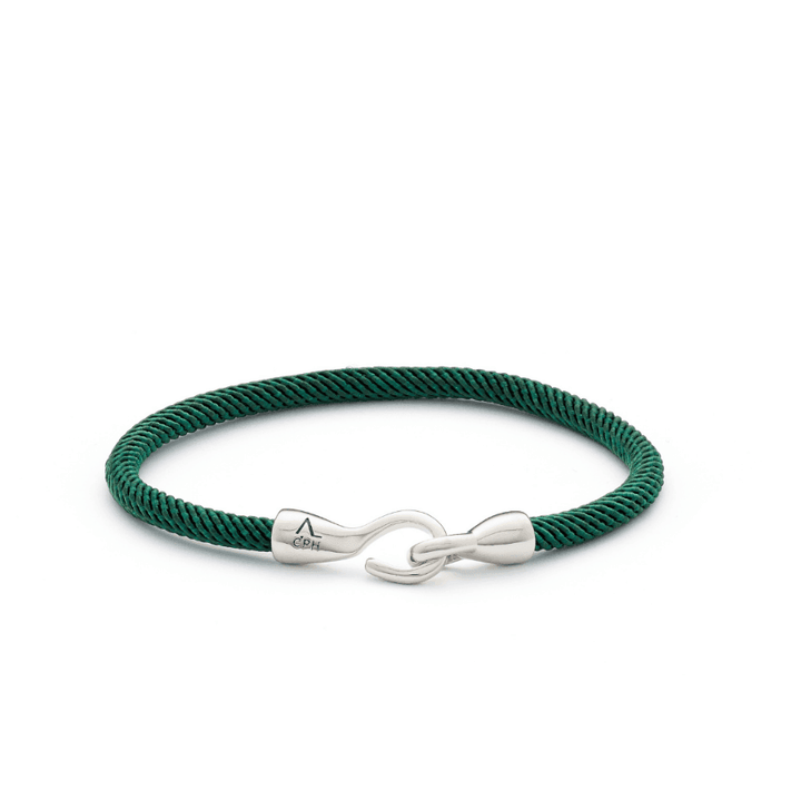 Alexander Lynggaard Bracelet Maritime Green in green wicker with silver hook clasp. Model L00114-001.