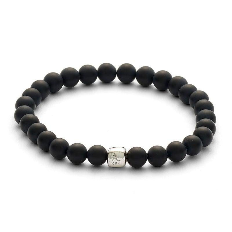 Alexander Lynggaard Bracelet Onyx 6mm with black matte pearls and silver detail, Model C00053-001