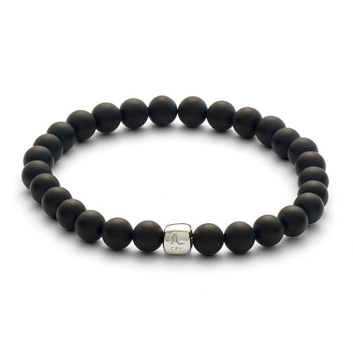 Alexander Lynggaard Bracelet Onyx 6mm with black matte pearls and silver detail, Model C00053-001