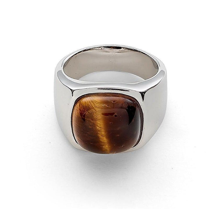 Alexander Lynggaard Ring Hope Signet Tiger Eye in bright silver with brown tiger eye stone. Model H10030-003-1.