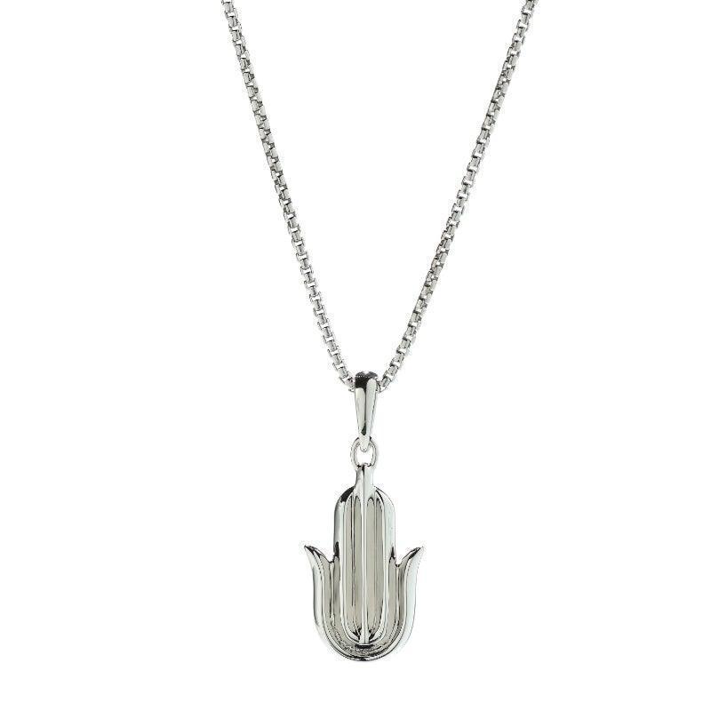 Alexander Lynggaard Silver Necklace Hope Hamsa with shiny hand pendant in silver. Model d28001-1