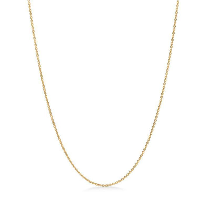 Anchor facet 14 kt necklace 50-55cm shown alone, single chain in bright yellow gold. Model 9520111-9520111-1