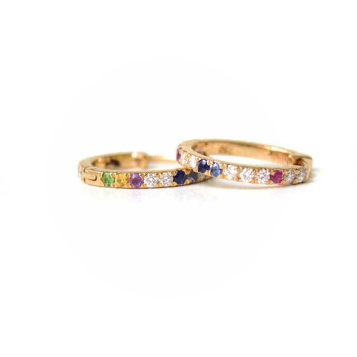 Anpe Atelier Kyra Creoles 18kt gold with brilliants and colored gemstones, model 23-2-customized-2.
