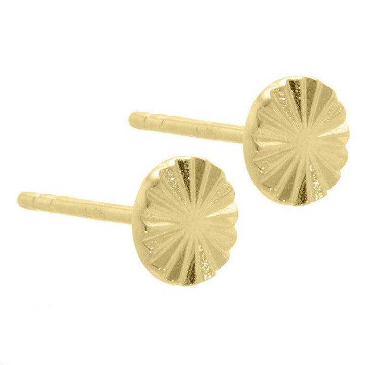 Aqua Dulce Line Coin earrings silver-gilt with patterned surface in shiny gold finish. Model 4119-4119-1