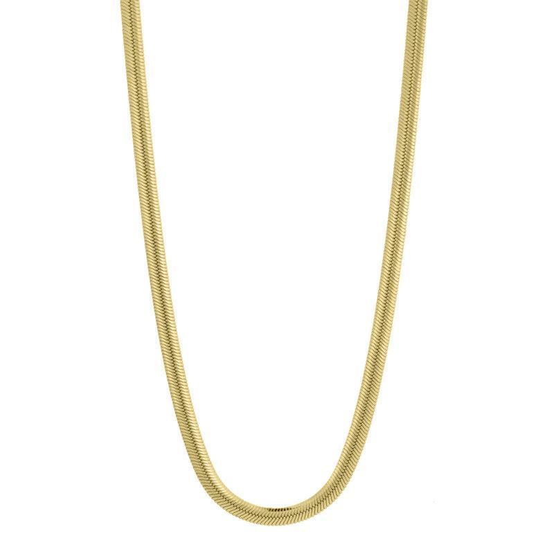 Aqua Dulce Malou necklace in gold-plated silver, classic snake chain with glossy finish. Model 4087-4087-1