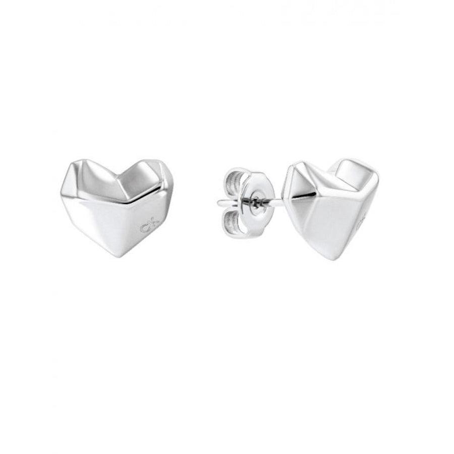 Calvin Klein Faceted Heart Earrings Stål - 35000041 - Øreringe - 35000041