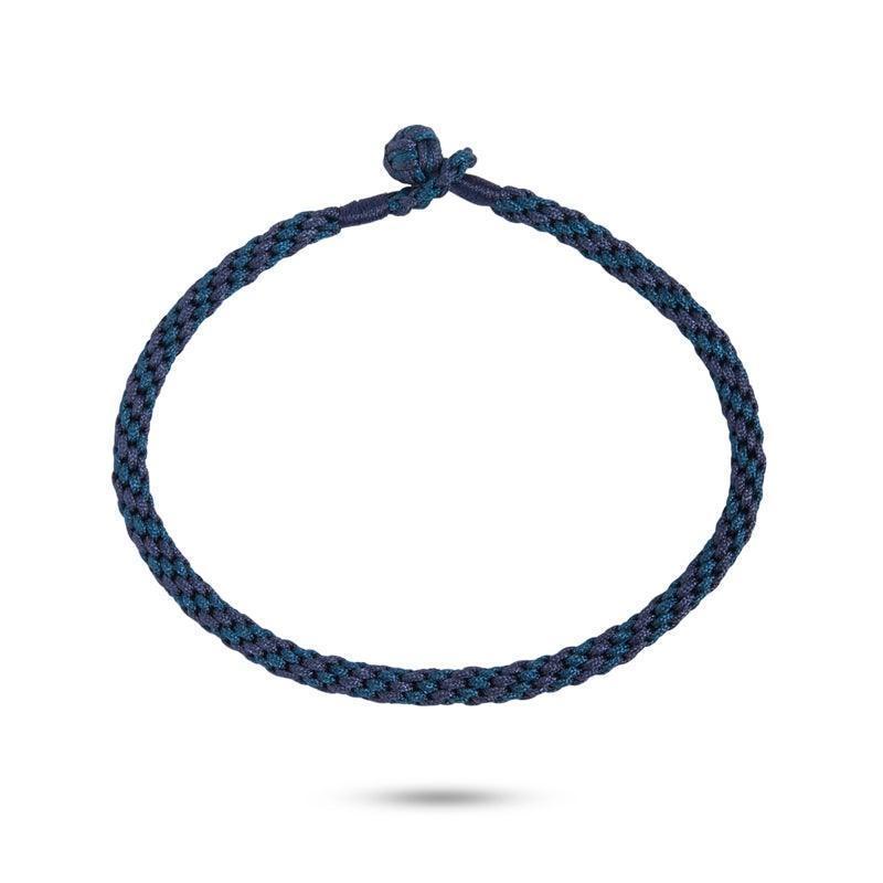 carre-blue-man-armband-bb4175, braided dark blue textile bracelet with knot closure, Model BB4175-1
