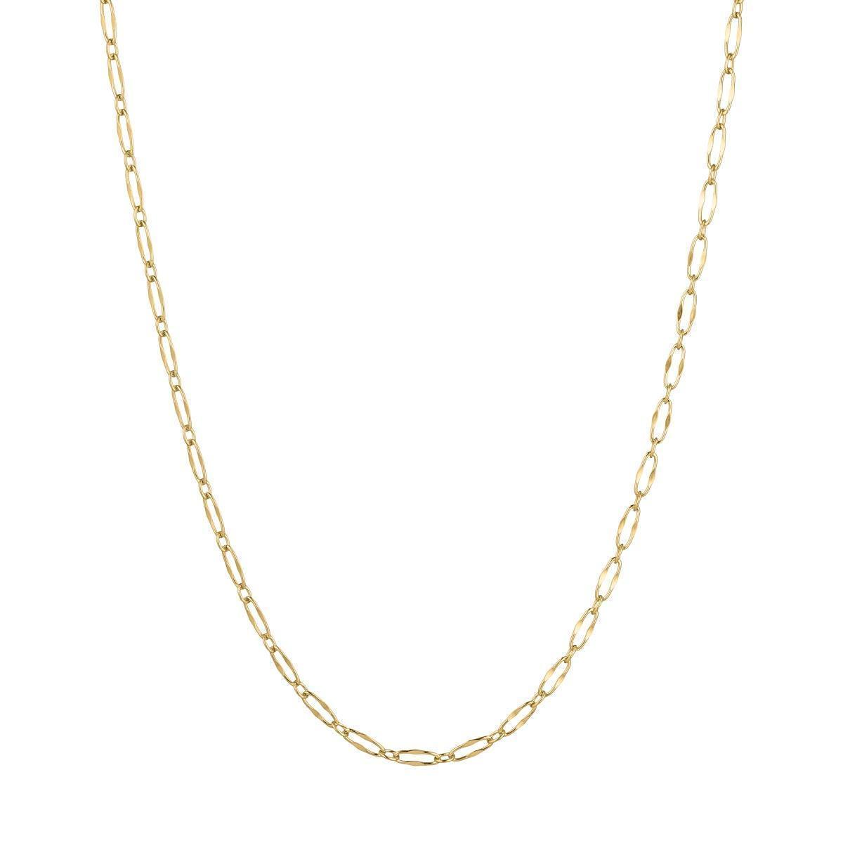 Carre necklace in gold-plated silver with oval links in a simple, elegant style on a white background. Model FC4328-FC4328-1
