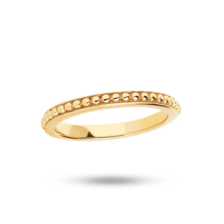 carre ring gold-plated silver with decorative pearl edge, simple and elegant style. Model FR4302-FR4302-001-1