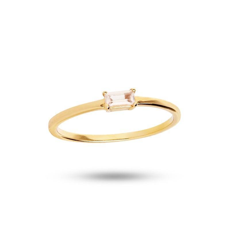 Carré Ring med Rosa kvarts - Ringe - FR4158RQ-001