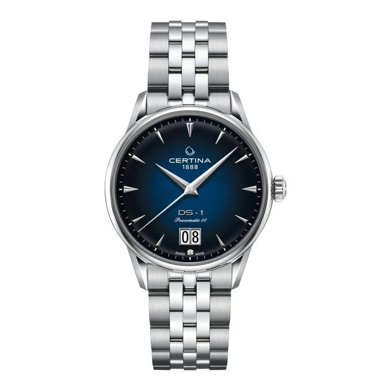 Certina DS-1 Big Date Powermatic 80 Herreur - Blå Urskive - Herreur - C0294261104100