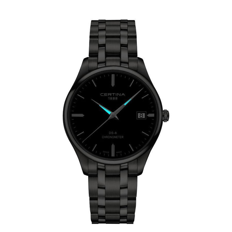 Certina DS-8 Herreur - Stållænke m. Sort Urskive - Herreur - C0334511105100