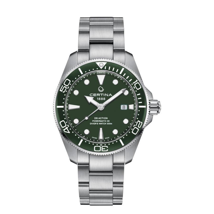 Certina DS Action Powermatic 80 Herreur - Grøn Urskive - Herreur - C0326071109100