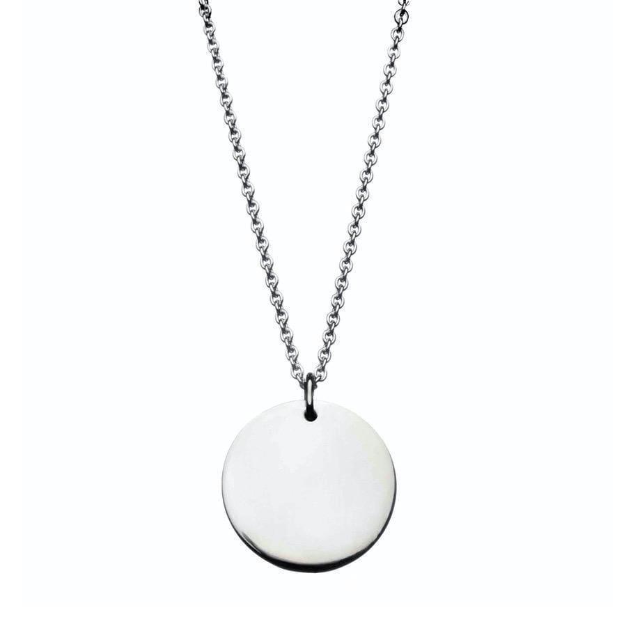 cuff copenhagen silver necklace polished with round glossy pendant on single chain, Model h1486-1