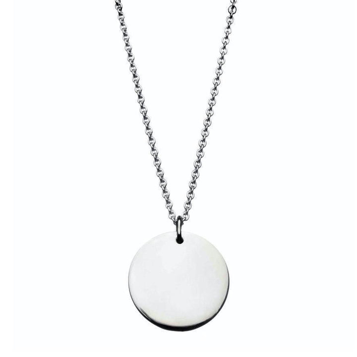 cuff copenhagen silver necklace polished with round glossy pendant on single chain, Model h1486-1