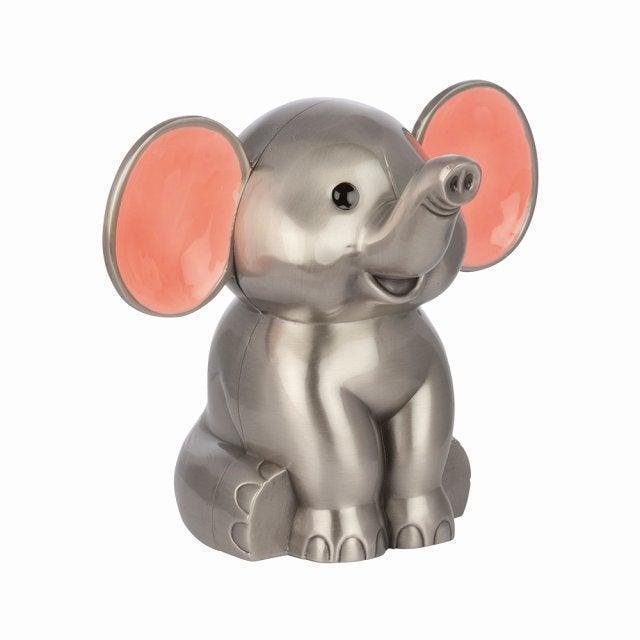 elephant spar bosses with pink ears stand in a child-friendly design with a shiny metal finish. Model 152-76202-1
