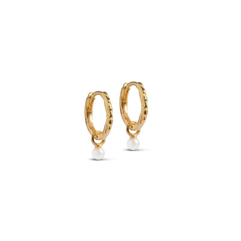 Enamel Belle Pearl Hoops - E271GM - Øreringe - E271GM-Pearl