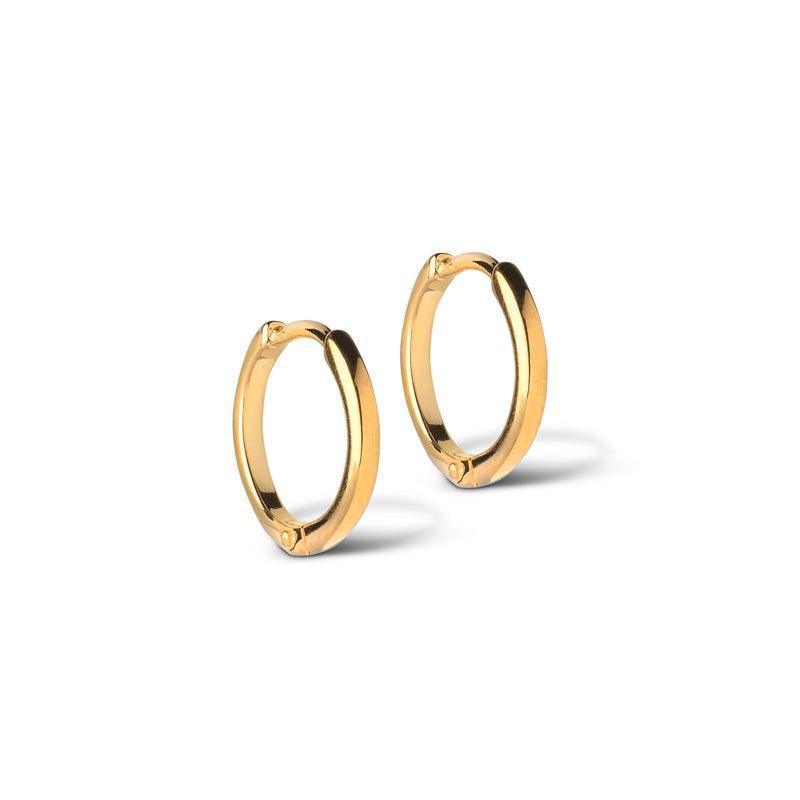 Enamel Classic Gold-plated Hoops 10mm shows a set of simple, shiny hoop earrings in a gold look. Model 168g-168g-1