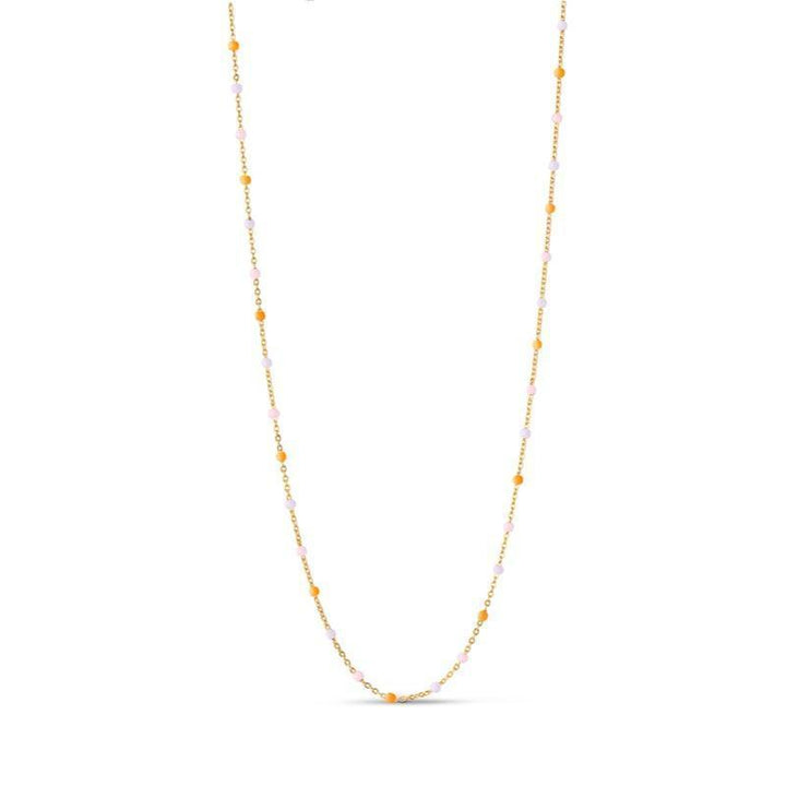 enamel lola gold plated necklace n55g heavenly with fine colored pearls, elegant simple chain. Model N55G-HEAVENLY
