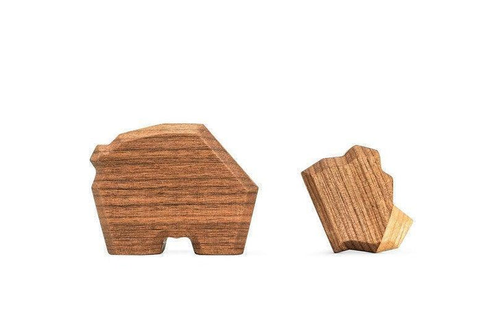 FableWood Little Bear shows a small bear figure in light wood with magnetic detail, Model 9005-2
