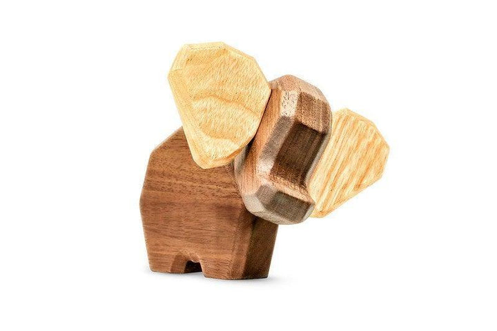 Fablewood Little Elephant, decorative wooden figure with light and dark wooden details. Model 9006-2.