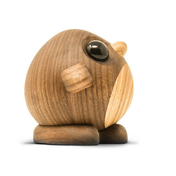 Fablewood Daisy the penguin, decorative figure in light and dark wood with shiny black eyes. Model 1104-2.