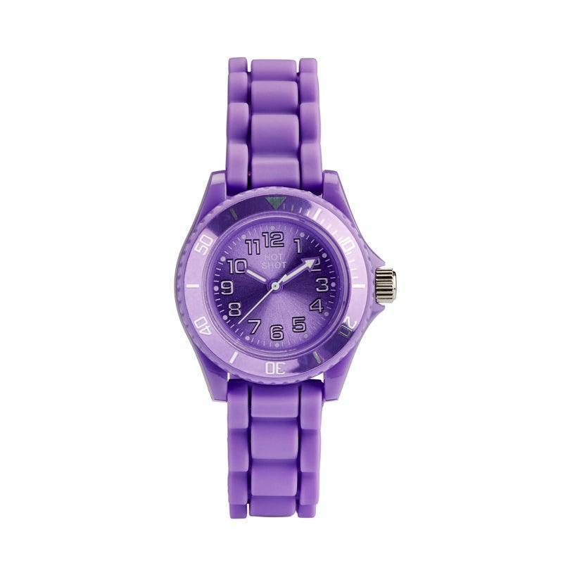 Hot Shot Borneur purple dial with matching silicone strap, details in silver. Model 10477-1