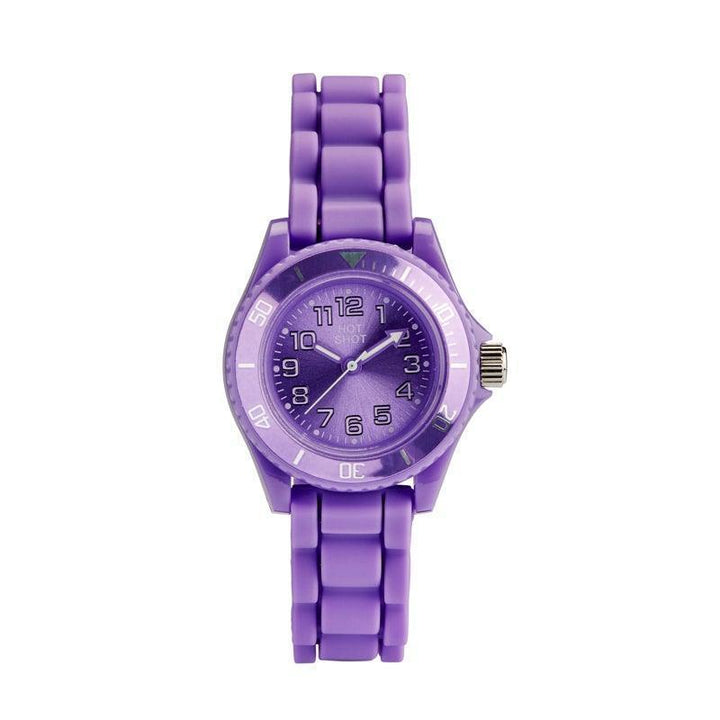 Hot Shot Borneur purple dial with matching silicone strap, details in silver. Model 10477-1