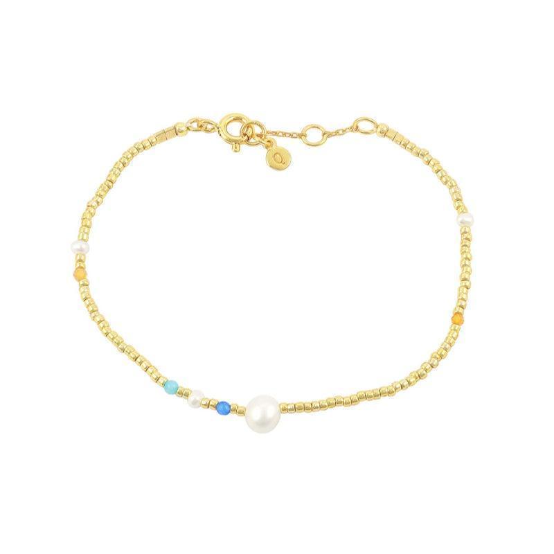 Hultquist Copenhagen Isabella Bracelet with gold-plated beads and colored details, model S08036G-S08036G-1