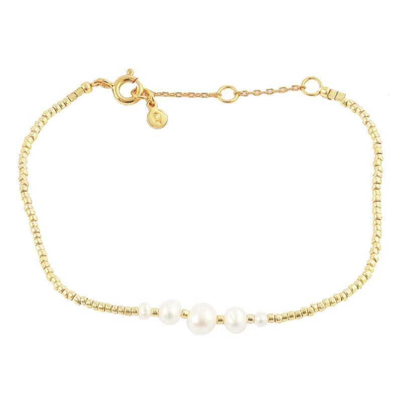 Hultquist Copenhagen Keyla bracelet with golden pearls and small white freshwater pearls, Model S08069G