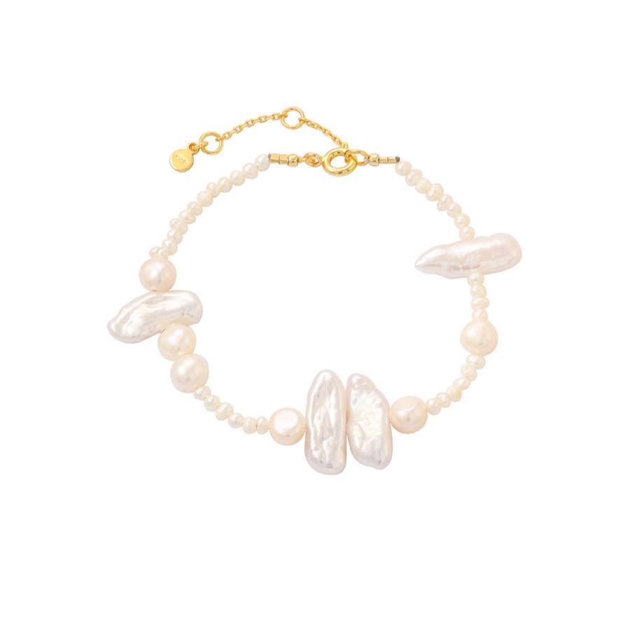 Hultquist Vera Armbånd ferskevandsperler sølvforgyldt - S08303G - Armbånd - S08303G