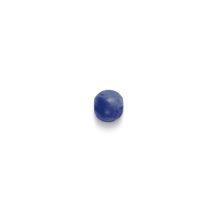 Inner Peace Sodalite Pearl appears as a round, blue stone pearl on a white background. Model c124g120-1.
