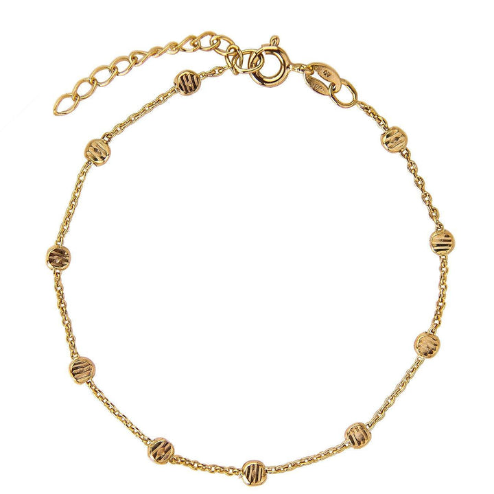 jeberg-jewellery-gold-beads-bracelet-4575-16-g, elegant bracelet in gold-colored chain with round pearl details. Model 4575-16-g