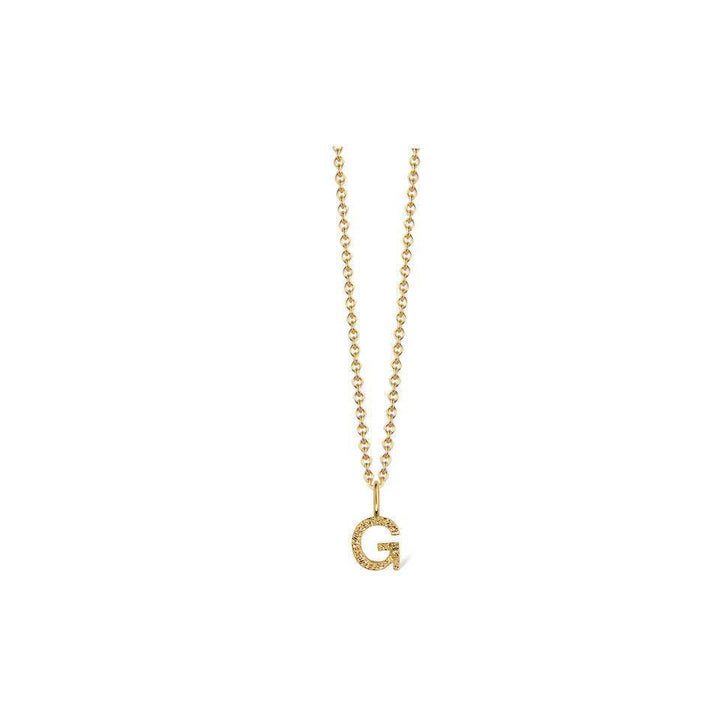 jeberg-jewellery-i-am-me-bogstav-solvforgyldt halskæde med G bogstav vedhæng i guldfinish, Model 42000-007-7