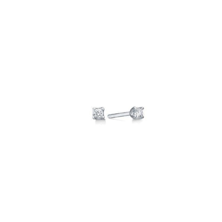 Mads Z 14 kt. Crown Diamond Earrings 0.09 ct. White gold with small square diamonds on a white background. Model 1611609