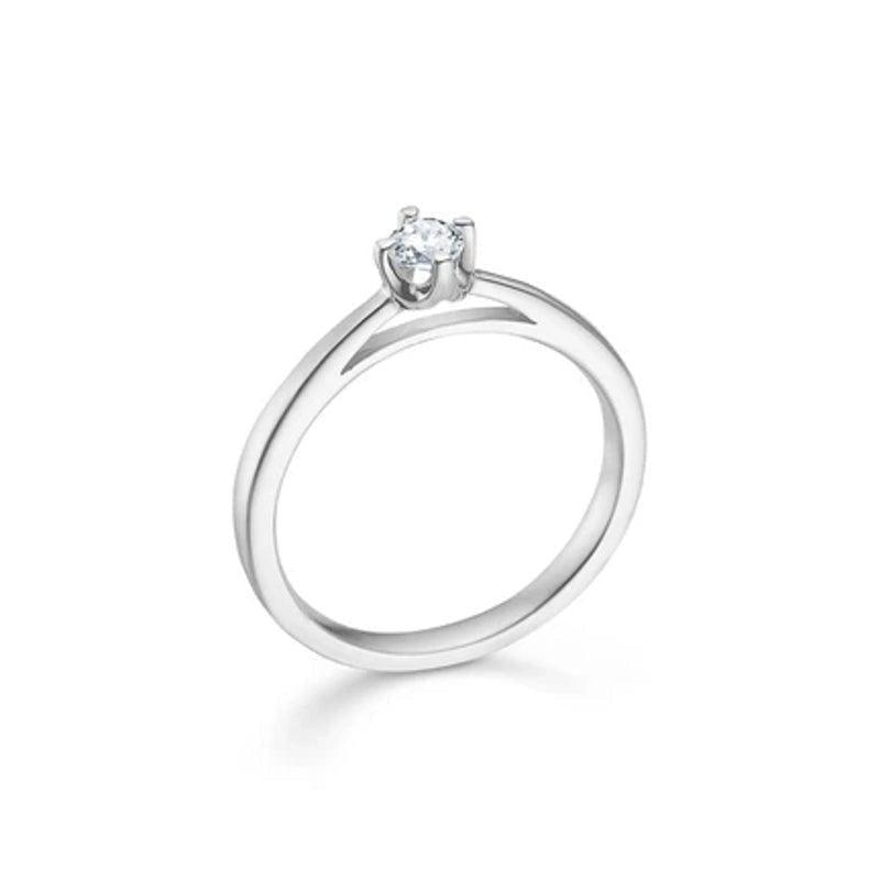 Mads Z 14 kt. Crown Ring Hvidguld 0.16 ct. - Ringe - 1641616-001