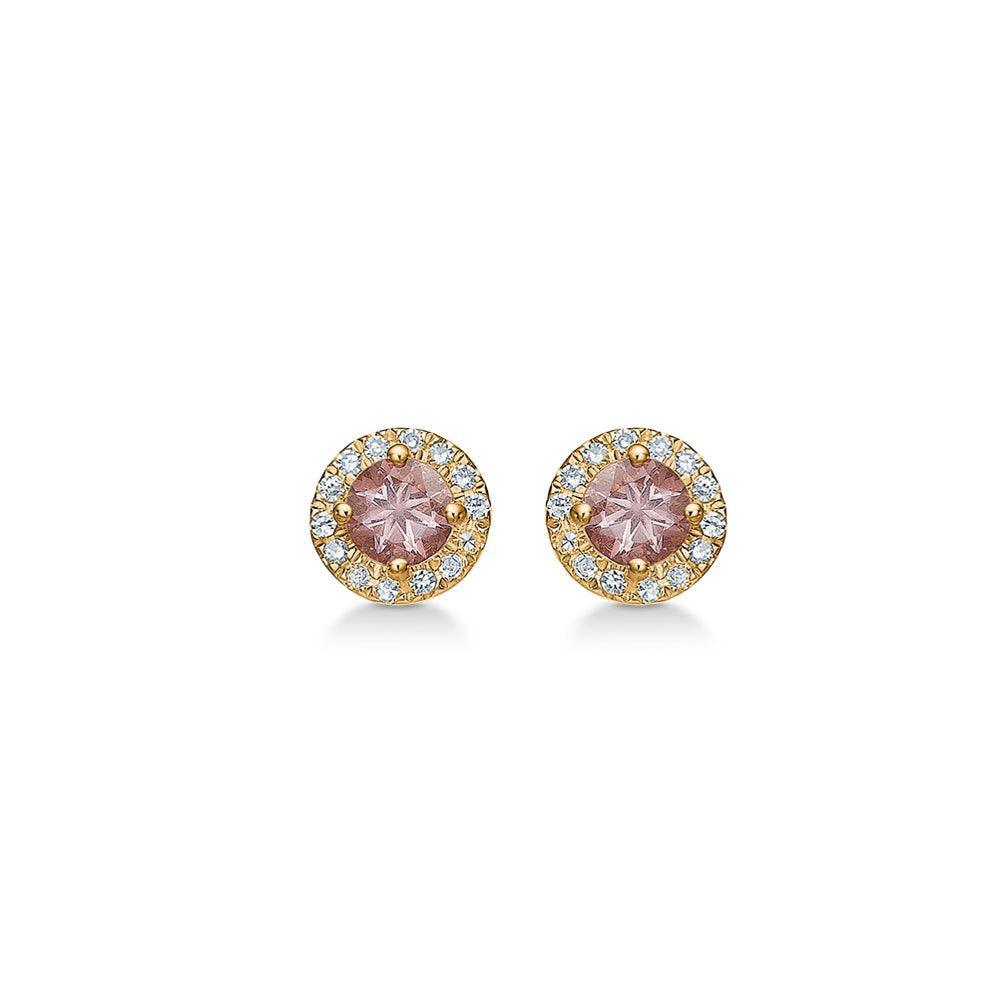 Mads Z 14 kt Madeleine Ørestik Med Granat & 0.09ct - 1516012 - Øreringe - 1516012