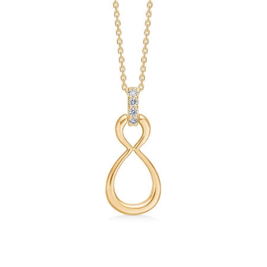 Mads Z 14kt Devotion Pendant 0.08ct W/SI beautiful gold pendant with diamond details in an elegant design. Model 1531007-1