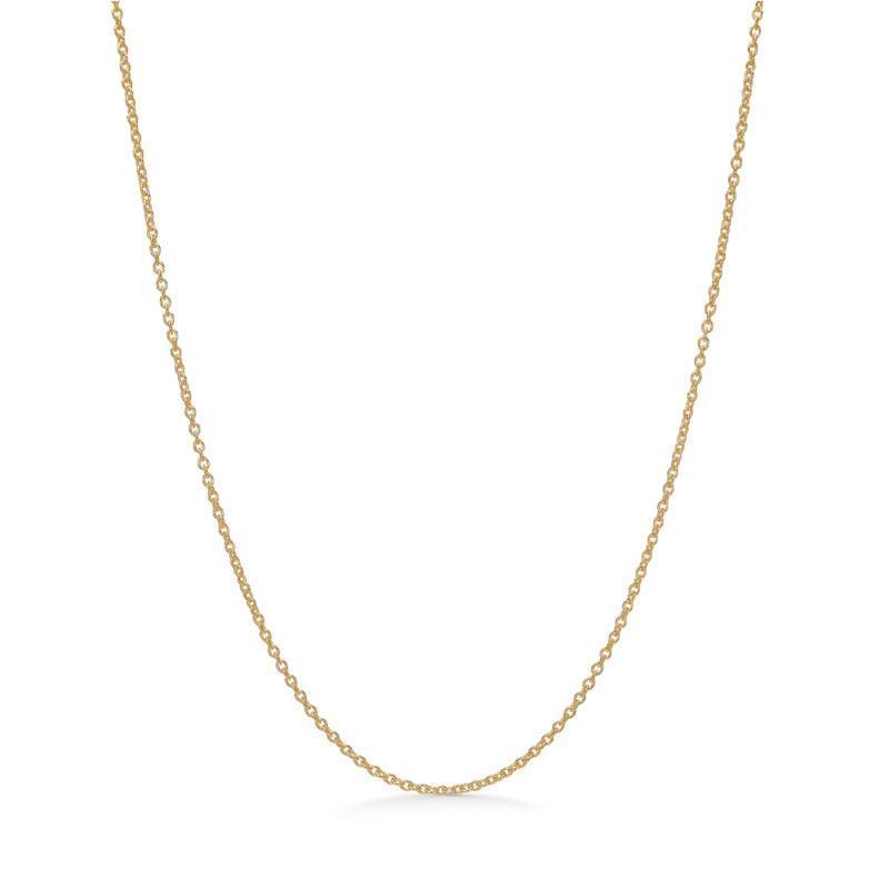 Mads Z 14kt necklace round anchor 75-80cm shows a simple, golden chain in an anchor chain design. Model 9520102-1.