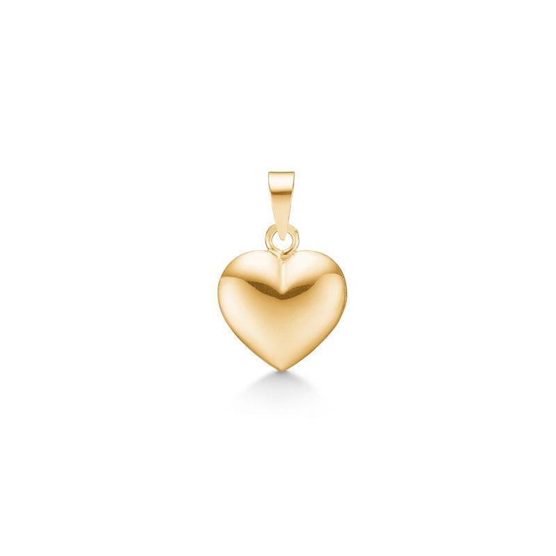 Mads Z 8 carat gold heart pendant 11mm, classic shiny heart pendant in gold. Model 8330531