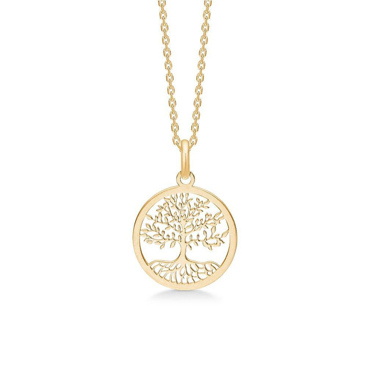 Mads Z 8kt Tree of Life vedhæng i guld med detaljeret træmotiv, forside, model 3330110