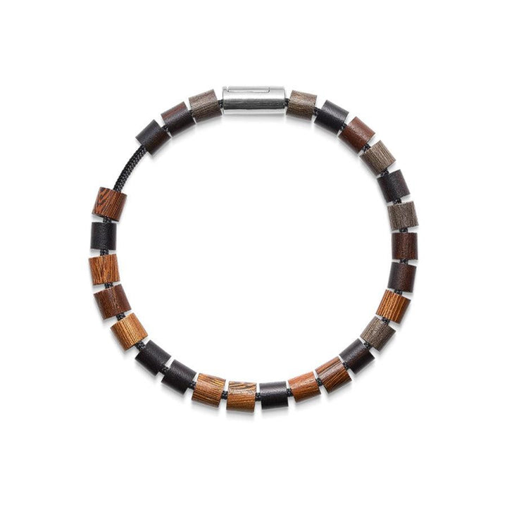 Mads Z Black Sun Special K Bracelet with square wooden beads in shades of brown and black, Model 5159007-001