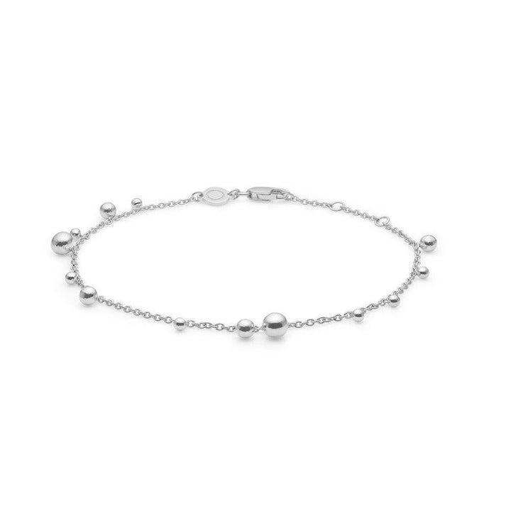 Mads Z Bubbles Bracelet shown simply on white background in silver look with ball pendant, Model 2150166-2150166-1.