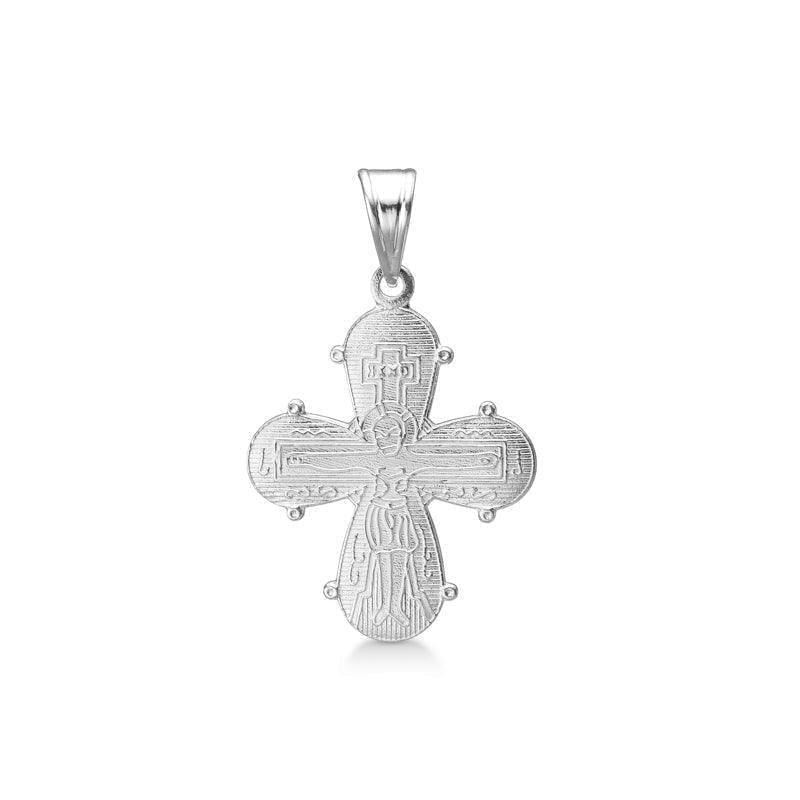 Mads Z Daymark cross in silver 21mm with detailed engraving and glossy surface. Model 8130538-1