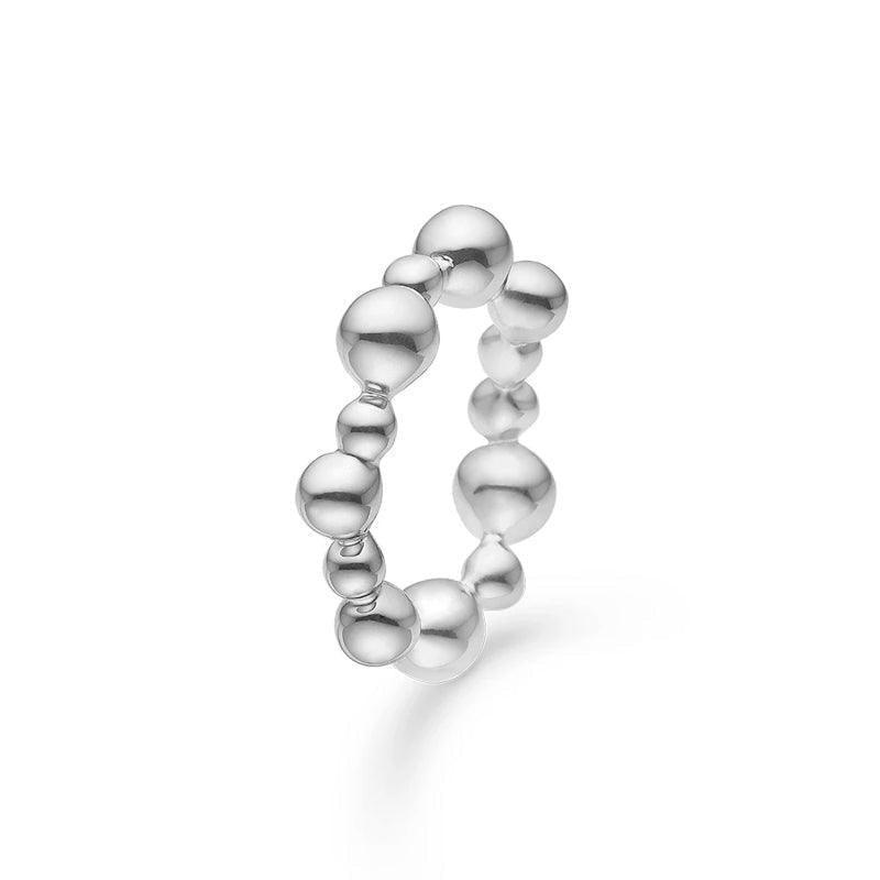 Mads Z Silver Embedded Ball Ring in bright silver with balls in varying sizes. Model 2140084-001.