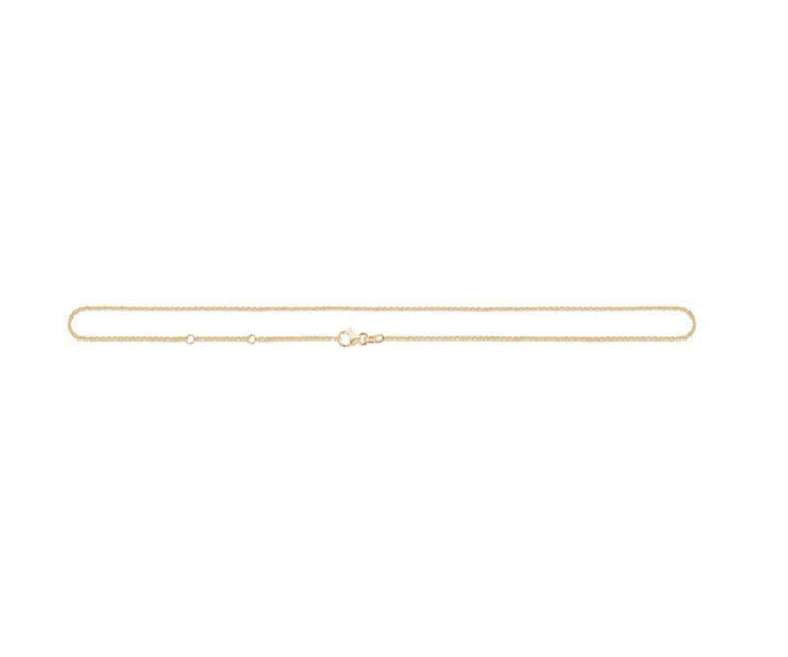 Mads Z Silver Gilded Round Anchor Necklace 80 cm, simple gold colored chain in silver finish. Model 9220102-2