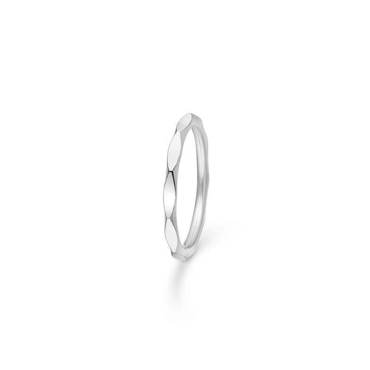 Mads Z Silver Poetry Edge Ring shown in shiny silver with an angular, organic design. Model 2140029-001